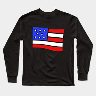 American Flag in The Wind v2 Long Sleeve T-Shirt